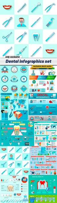 Dental infographics set - 10 EPS