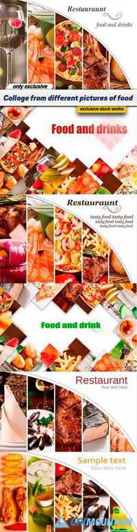 Collage from different pictures of food - 6 UHQ JPEG