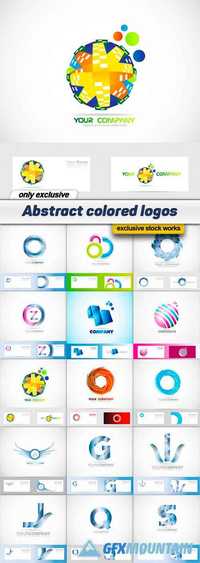Abstract colored logos - 15 EPS