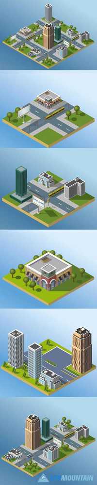Isometric Buildings set - Vectors