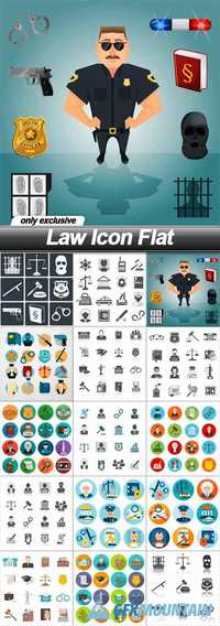 Law Icon Flat - 15 EPS