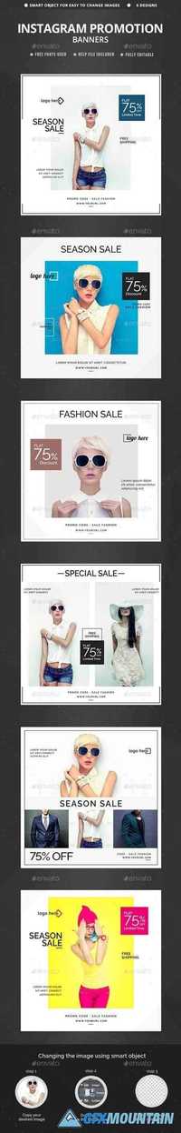 Graphicriver Sales Instagram Banners - 6 Templates 12901326