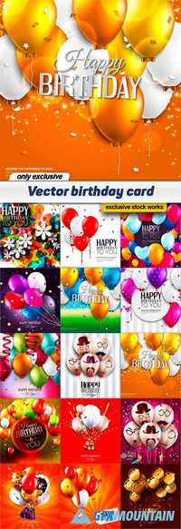 Vector birthday card - 15 EPS