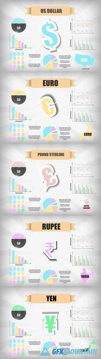 Currency infographic chart - Vectors