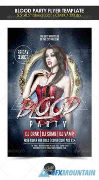 Flyer Template PSD - Blood Party