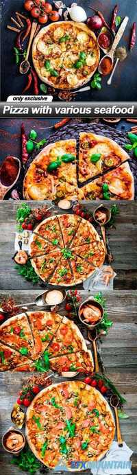 Pizza with various seafood - 5 UHQ JPEG
