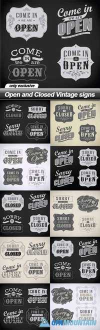 Open and Closed Vintage signs - 10 EPS