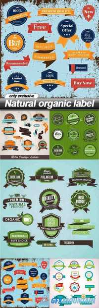 Natural organic label - 5 EPS