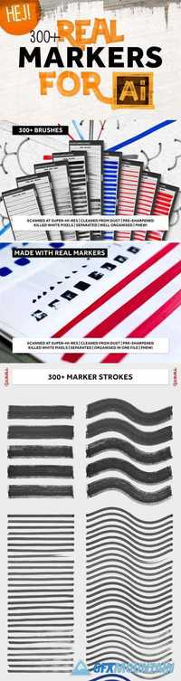 300+ Real Markers for Illustrator Set