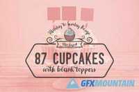 87 Cupcake Topper Mockups