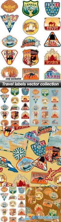 Travel labels vector collection - 5 EPS