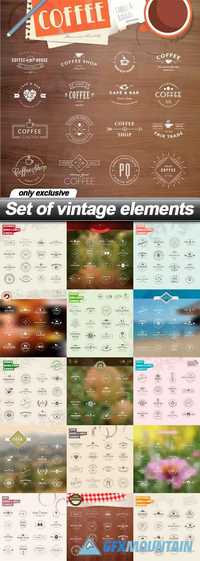 Set of vintage elements - 16 EPS