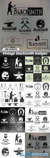 Vintage blacksmith badges - 8 EPS