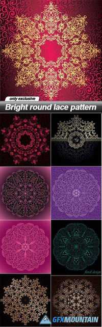 Bright round lace pattern - 9 EPS