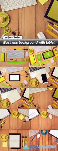 Business background with tablet - 10 UHQ JPEG
