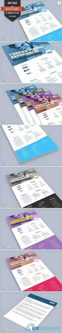 One Page Resume CV & Cover Letter 395440