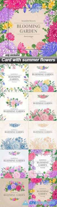 Card with summer flowers - 10 EPS