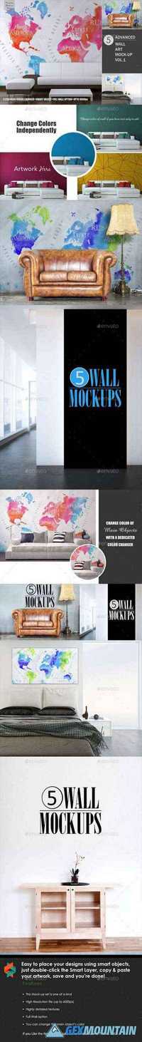 GraphicRiver - 5 Advanced Wall Art Mock-ups vol1 13227733