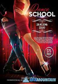 Dance School Flyer PSD Template + Facebook Cover