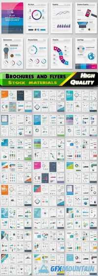 Brochures and flyers with infographic elements and diagrams for business company in vector from stock
