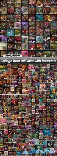 Collage from still lifes with bouquets - 7 UHQ JPEG