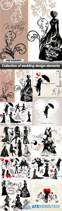 Collection of wedding design elements - 10 EPS