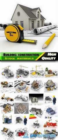 3D render of building construction