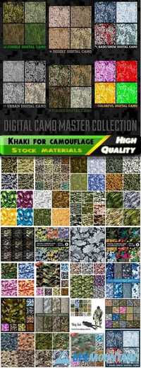 Abstract seamless patterns color of military khaki for army camouflage in vector from stock