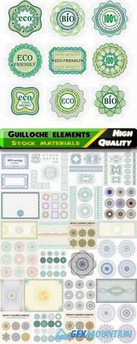 Guilloche design elements and backgrounds for certificate or diploma design
