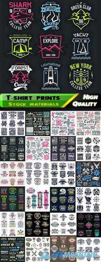 T-shirt prints for fashion or clothes design in vector from stock