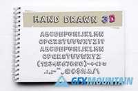 Hand Drawn 3D Letters and Numbers 404127