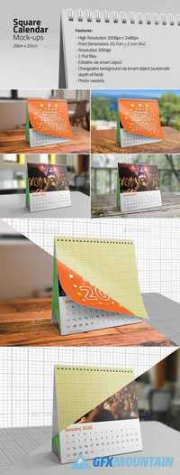 GraphicRiver - Square Desk Calendar Mock-ups 13209543