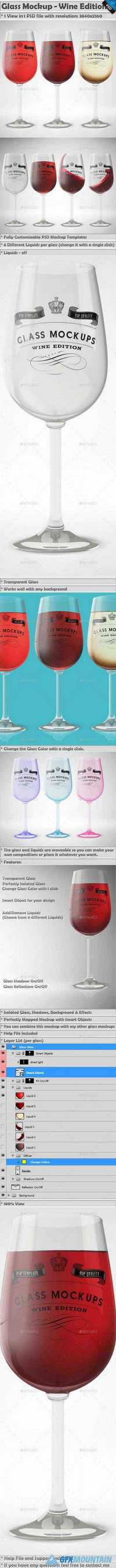 Glass Mockup - Wine Glass Mockup Volume 13