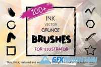 100+ Ink Brushes for Illustrator 407675