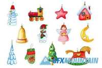 Watercolor Christmas decorations