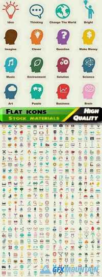 Flat icons for web and applications design