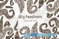 Big feather vector set 409154