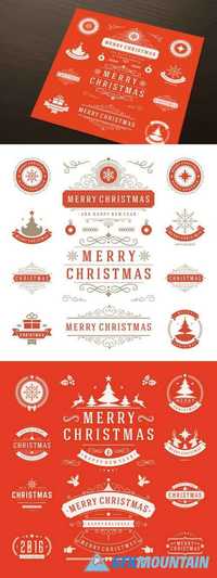 50 Christmas labels and badges 411111