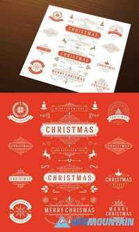 50 Christmas labels and badges 411111