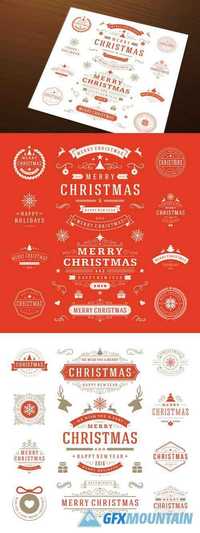 50 Christmas labels and badges 411111