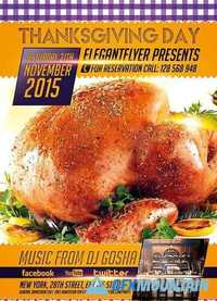 Thanksgiving Day 4 Flyer PSD Template + Facebook Cover