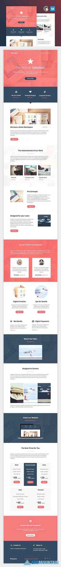 HTML & PSD Web Template - Passion - Responsive Email Template