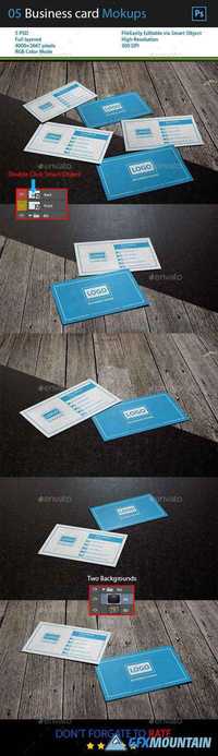GraphicRiver - 05 business Card Mockups with 2 Backgrounds 13446333