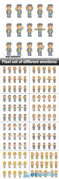 Pixel set of different emotions - 8 EPS