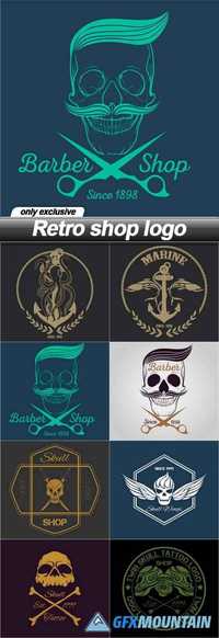 Retro shop logo - 8 EPS