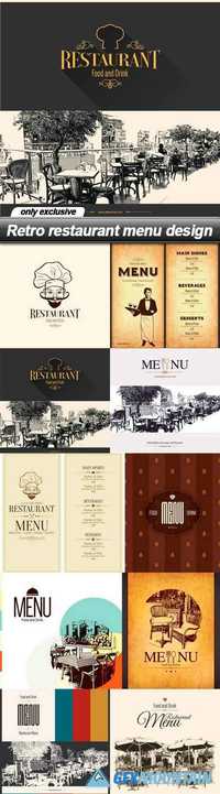 Retro restaurant menu design - 10 EPS