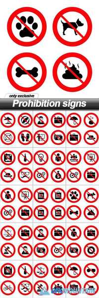 Prohibition signs - 15 EPS