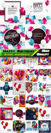 Happy Birthday Template Design in vector from stock - 25 Eps