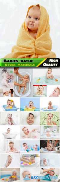 Funny babies bathe in the bath - 25 HQ Jpg