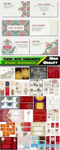 Business cards with Orienta ornaments and patterns - 25 Eps